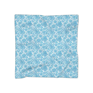 Accessories - Blue Paisley Polyester Scarf - Lightweight Floral Pattern - Dipaliz Poly Chiffon / 50’’ ×