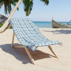 Blue Plaid Beach Towel – Cotton Loop Backing - Dipaliz - Towels