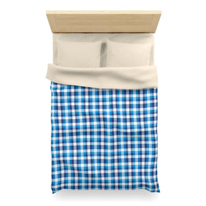 Blue Plaid Microfiber Duvet – Brushed Softness - Dipaliz - Covers