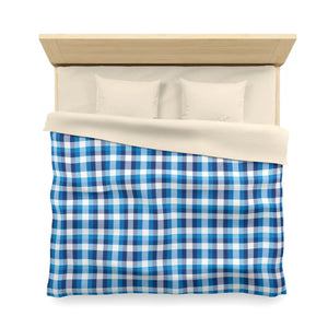 Blue Plaid Microfiber Duvet – Brushed Softness - Dipaliz - Covers