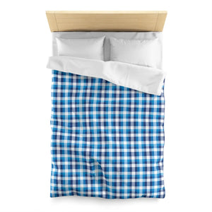 Blue Plaid Microfiber Duvet – Brushed Softness - Dipaliz - Covers