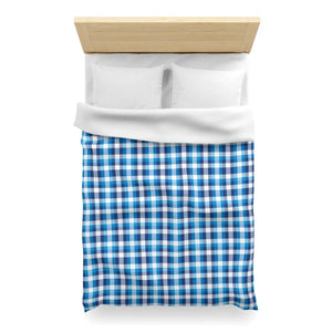 Blue Plaid Microfiber Duvet – Brushed Softness - Dipaliz - Covers