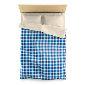 Blue Plaid Microfiber Duvet – Brushed Softness - Dipaliz - Covers
