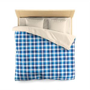 Blue Plaid Microfiber Duvet – Brushed Softness - Dipaliz - Covers