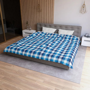 Blue Plaid Microfiber Duvet – Brushed Softness - Dipaliz - Covers