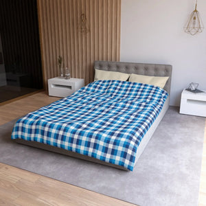 Blue Plaid Microfiber Duvet – Brushed Softness - Dipaliz - Covers