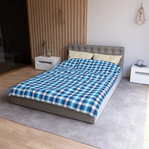 Blue Plaid Microfiber Duvet – Brushed Softness - Dipaliz - Covers