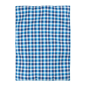 Blue Plaid Microfiber Duvet – Brushed Softness - Dipaliz - Covers