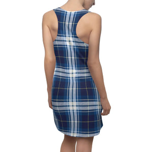 Blue Plaid Racerback – Active Wear Dress - Dipaliz - Dresses - Xs