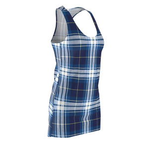 Blue Plaid Racerback – Active Wear Dress - Dipaliz - Dresses - Xs