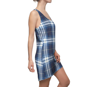 Blue Plaid Racerback – Active Wear Dress - Dipaliz - Dresses - Xs