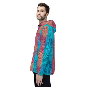 Stylish Windbreaker - Red Abstract Lines Pattern - Dipaliz - Windbreakers