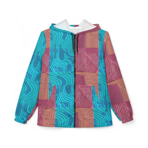 Stylish Windbreaker - Red Abstract Lines Pattern - Dipaliz - Windbreakers