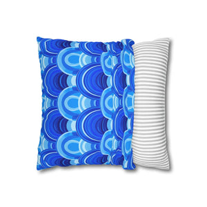 Blue Retro Wave Cushion – Square Poly Canvas - Dipaliz - Chair & Sofa Covers