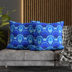 Blue Retro Wave Cushion – Square Poly Canvas - Dipaliz - Chair & Sofa Covers