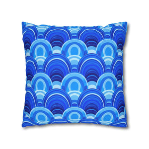 Blue Retro Wave Cushion – Square Poly Canvas - Dipaliz - Chair & Sofa Covers