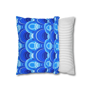 Blue Retro Wave Cushion – Square Poly Canvas - Dipaliz - Chair & Sofa Covers
