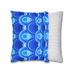 Blue Retro Wave Cushion – Square Poly Canvas - Dipaliz - Chair & Sofa Covers