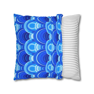 Blue Retro Wave Cushion – Square Poly Canvas - Dipaliz - Chair & Sofa Covers