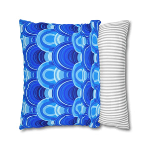 Blue Retro Wave Cushion – Square Poly Canvas - Dipaliz - Chair & Sofa Covers