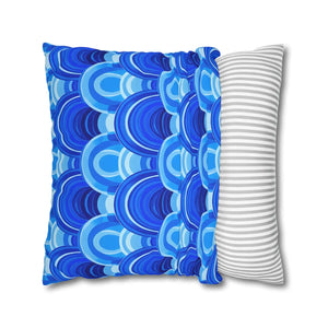 Blue Retro Wave Cushion – Square Poly Canvas - Dipaliz - Chair & Sofa Covers
