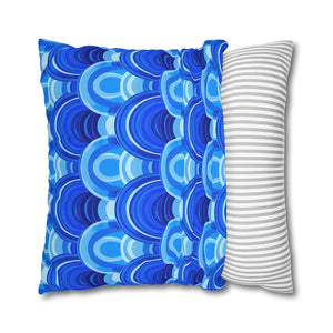 Blue Retro Wave Cushion – Square Poly Canvas - Dipaliz - Chair & Sofa Covers