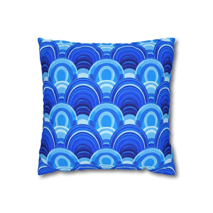 Blue Retro Wave Cushion – Square Poly Canvas - Dipaliz - Chair & Sofa Covers