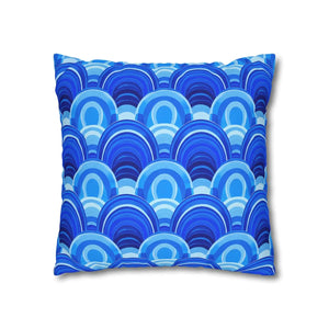 Blue Retro Wave Cushion – Square Poly Canvas - Dipaliz - Chair & Sofa Covers