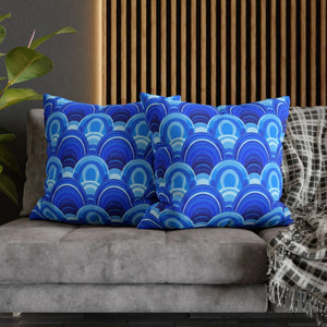 Blue Retro Wave Cushion – Square Poly Canvas - Dipaliz - Chair & Sofa Covers
