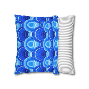 Blue Retro Wave Cushion – Square Poly Canvas - Dipaliz - Chair & Sofa Covers