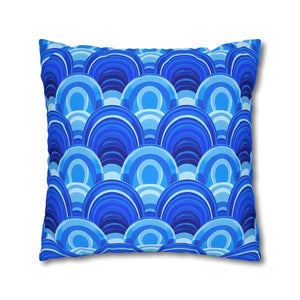 Blue Retro Wave Cushion – Square Poly Canvas - Dipaliz - Chair & Sofa Covers