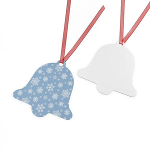 White Aluminum Metal Ornament Double Sided Winter Snow Print - Dipaliz - Holiday Ornaments