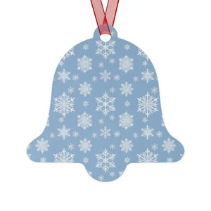 White Aluminum Metal Ornament Double Sided Winter Snow Print - Dipaliz - Holiday Ornaments