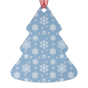 White Aluminum Metal Ornament Double Sided Winter Snow Print - Dipaliz - Tree / one Size - Holiday Ornaments