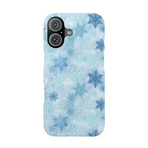 Snowflake Slim Phone Case - Blue Winter Protection - Dipaliz - Mobile Cases