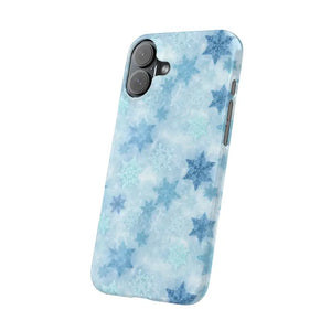 Snowflake Slim Phone Case - Blue Winter Protection - Dipaliz - Mobile Cases