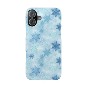 Snowflake Slim Phone Case - Blue Winter Protection - Dipaliz - Iphone 16 Plus / Glossy / Without Gift Packaging
