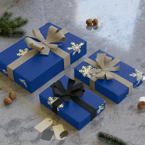 Snowflake Wrapping Paper Blue Winter Design - Dipaliz