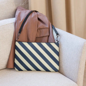 Blue Stripes Crossbody Bag - Hands Free Style - Dipaliz - Cross Body Bags