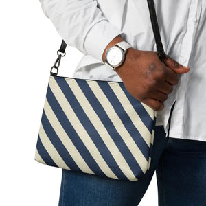 Blue Stripes Crossbody Bag - Hands Free Style - Dipaliz - Cross Body Bags