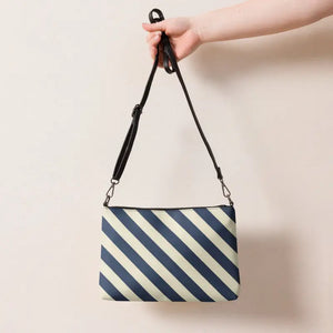 Blue Stripes Crossbody Bag - Hands Free Style - Dipaliz - Cross Body Bags