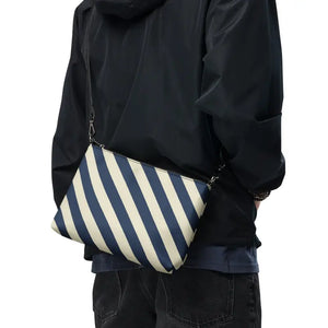 Blue Stripes Crossbody Bag - Hands Free Style - Dipaliz - Cross Body Bags