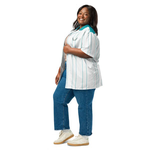 Moisture Wicking Leaf Emblem Shirt - Blue Stripes Unisex - Dipaliz - Shirts - 2xs