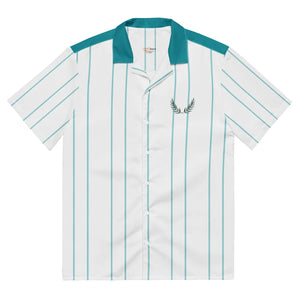 Moisture Wicking Leaf Emblem Shirt - Blue Stripes Unisex - Dipaliz - Shirts - 2xs