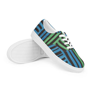 Blue Striped Canvas Shoes - Urban Comfort Style - Dipaliz - Sneakers