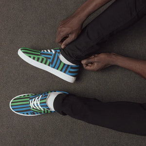 Blue Striped Canvas Shoes - Urban Comfort Style - Dipaliz - Sneakers