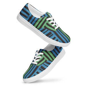 Blue Striped Canvas Shoes - Urban Comfort Style - Dipaliz - Sneakers