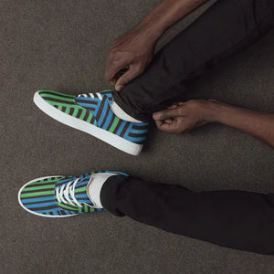 Blue Striped Canvas Shoes - Urban Street Style - Dipaliz - 5 - Sneakers