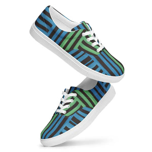 Blue Striped Canvas Shoes - Urban Street Style - Dipaliz - Sneakers