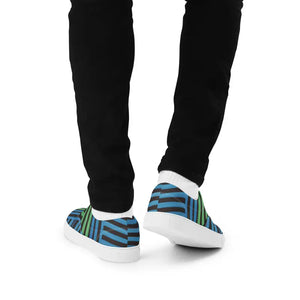 Blue Striped Canvas Shoes - Urban Street Style - Dipaliz - Sneakers